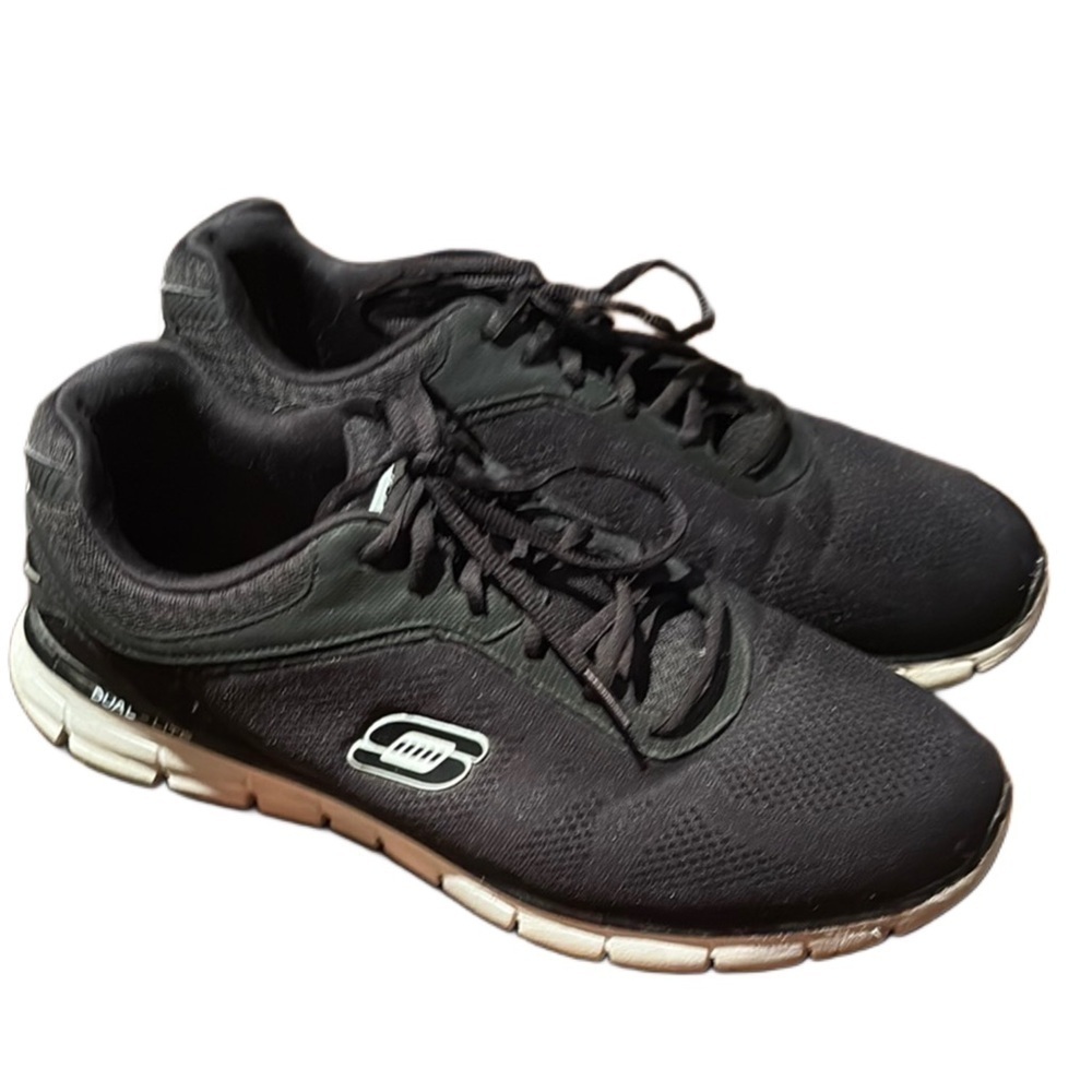 Skechers Skech Knit Dual Lite Black Air Cooled Memory Foam Shoes